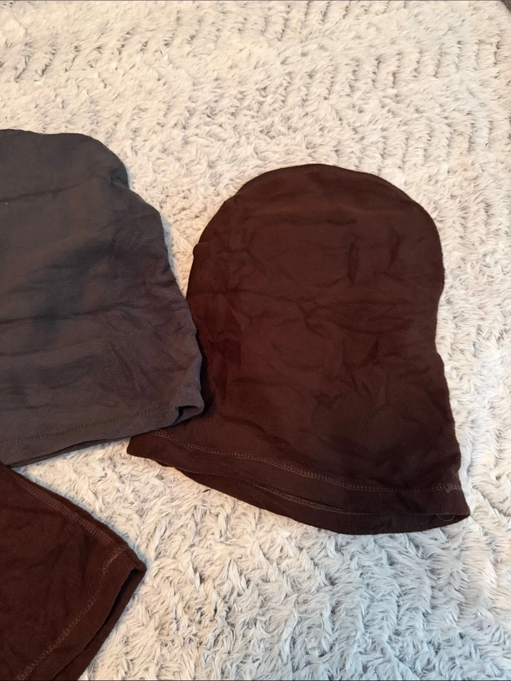 Men's Breathable Face Mask Balaclava- Brown & Gray fleece NWOT set of 3